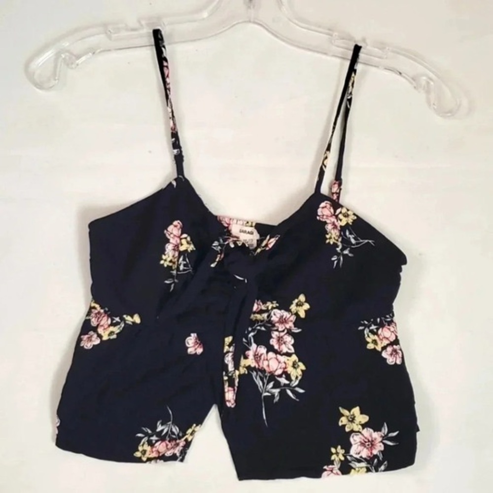 Garage  crop top floral black Sz XXs